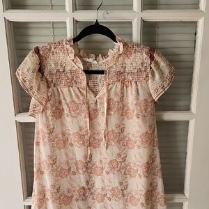 ❤️ Mine Floral Short Sleeve Blouse. Sz Large